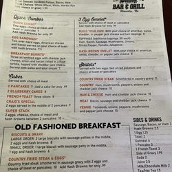 Trackside Bar - Breakfast menu as of 11/24/2023