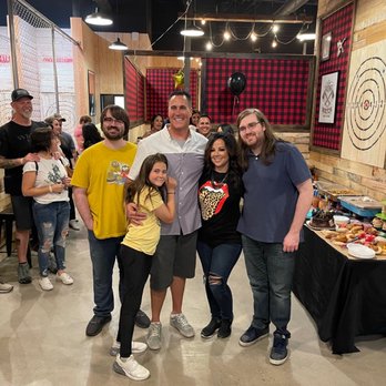 Social Axe Throwing - Bday boy and family - Axe Throwing Near Me - Gilbert, Arizona