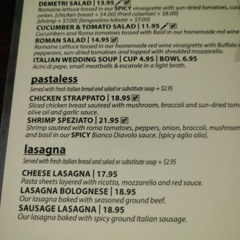 Romano Cucina - Menu - Italian Near Me - Sunset Beach, California