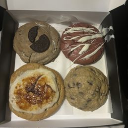 Oreo, Red Velvet, Crème Brûlée, Oatmeal Chocolate Chip Oreo, Red Velvet, Crème Brûlée, Oatmeal Chocolate Chip