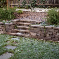 Photo of Closer to Nature Landscape - Seattle, WA, US. Celtic block wall and steps