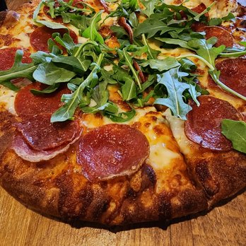 Barrel District - White pizza with added pepperoni - Pizza Near Me - Cathedral City, California Barrel District - White pizza with added pepperoni - Pizza Near Me - Cathedral City, California