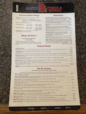 Menu photo 2 Mister B's Pizza & Wings Murray, KY Menu photo 2 Mister B's Pizza & Wings Murray, KY