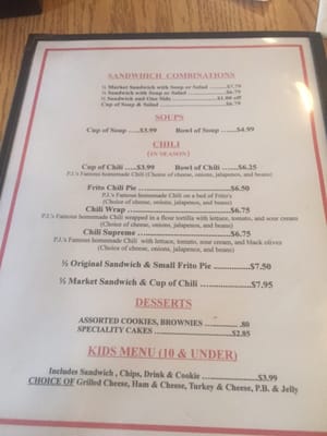 Menu photo 8 P J's Sandwich Shoppe Tulsa, OK Menu photo 8 P J's Sandwich Shoppe Tulsa, OK
