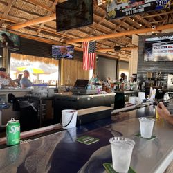 Gulf Drive Cafe - Bar under the pavilion.