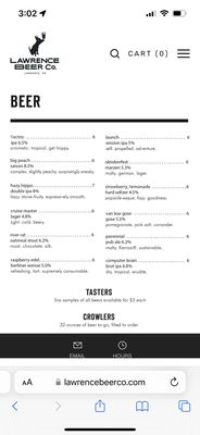 Menu photo 1 Lawrence Beer Co. West Lawrence, KS