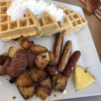 The Sinful Kitchen - Waffles with homies and sausage. - Breakfast & Brunch Near Me - Portland, Maine The Sinful Kitchen - Waffles with homies and sausage. - Breakfast & Brunch Near Me - Portland, Maine