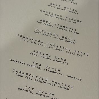 Vespertine - Sept menu - New American Near Me - Culver City, California Vespertine - Sept menu - New American Near Me - Culver City, California