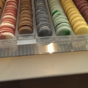 Mac Lab - Macarons! (Left to right) Salted caramel, rose lychee, chocolate, black sesame, matcha, passion fruit - Coffee & Tea Near Me - Duluth, Georgia Mac Lab - Macarons! (Left to right) Salted caramel, rose lychee, chocolate, black sesame, matcha, passion fruit - Coffee & Tea Near Me - Duluth, Georgia