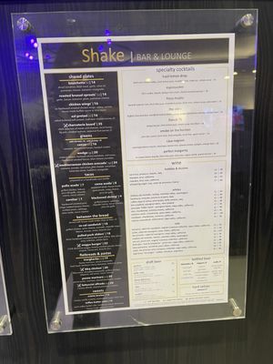 Menu photo 2 Shake Bar & Lounge San Diego, CA Menu photo 2 Shake Bar & Lounge San Diego, CA