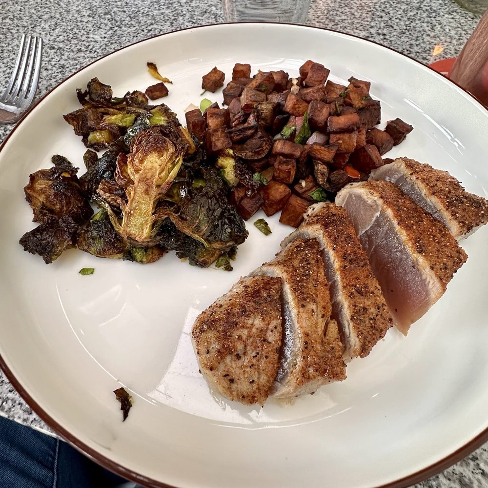 HG Sply Co. - Alliance - AHI TUNA, CRISPY BRUSSELS SPROUTS, SWEET POTATO HASH - Breakfast & Brunch Near Me - Fort Worth, Texas HG Sply Co. - Alliance - AHI TUNA, CRISPY BRUSSELS SPROUTS, SWEET POTATO HASH - Breakfast & Brunch Near Me - Fort Worth, Texas