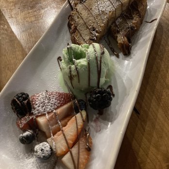 The Olive Restobar - Bread pudding is FIRE - Mediterranean Near Me - Downey, California