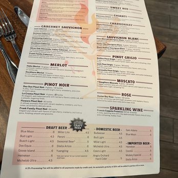 Florentino's Charhouse - The back of the menu - the wine list. Good variety, light selection. - Steakhouses Near Me - DeKalb, Illinois Florentino's Charhouse - The back of the menu - the wine list. Good variety, light selection. - Steakhouses Near Me - DeKalb, Illinois