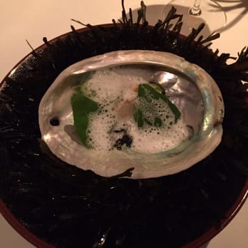 Aubergine - Abalone with smoked avocado - New American Near Me - Carmel, California