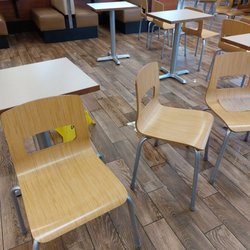 Wendy's - More puddles and inaccessible seating in dining room.
