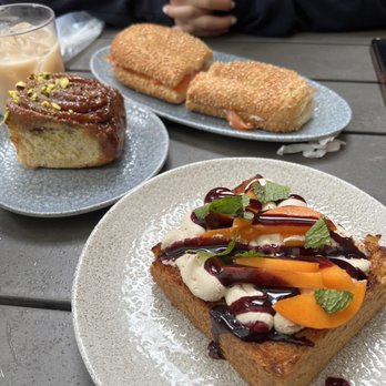 K'Far Cafe - Ricotta fig jam toast, pistachio bun, and salmon bagel sandwich - Cafes Near Me - Philadelphia, Pennsylvania K'Far Cafe - Ricotta fig jam toast, pistachio bun, and salmon bagel sandwich - Cafes Near Me - Philadelphia, Pennsylvania