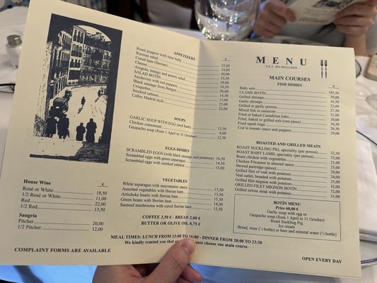 Menu photo 1 Botín Madrid, M