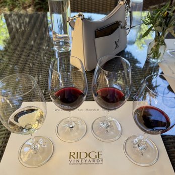Ridge Vineyards - Monte Bello - Wine flight - Wineries Near Me - Cupertino, California Ridge Vineyards - Monte Bello - Wine flight - Wineries Near Me - Cupertino, California