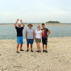 Starnes Island Lake Travis - We did it!  James, Paul, Tracy and Qi