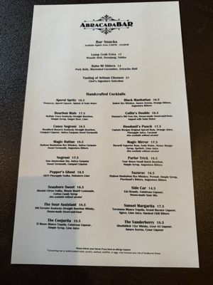 Menu photo 7 AbracadaBar Orlando, FL