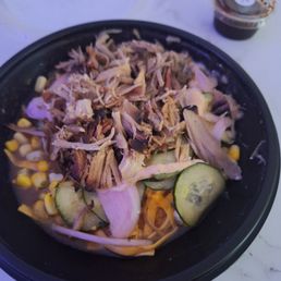 Build a bbq bowl w pork. I feel like I got a good deal for some tasty food. I will get a mix of this again Build a bbq bowl w pork. I feel like I got a good deal for some tasty food. I will get a mix of this again