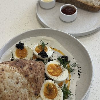 Jadu - Turkish style eggs & toast, butter, jam - Wine Bars Near Me - Boston, Massachusetts