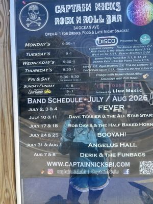 Menu photo 1 Captain Nick's Rock N' Roll Bar Block Island, RI