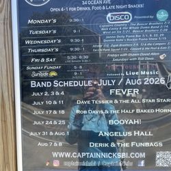 Captain Nick's Rock N' Roll Bar - July schedule!