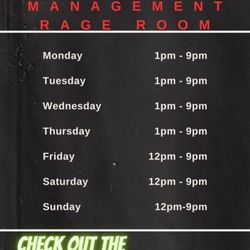 Anger Management Rage Room - Hours