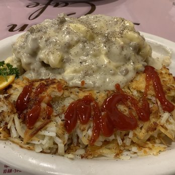Sharon's Cafe - Big Biscuit Breakfast with Hashbrowns. - Breakfast & Brunch Near Me - Corvallis, Oregon
