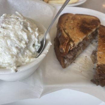 Christo's Cafe - Delicious juicy patty melt with creamy fresh dill potato salad. - Breakfast & Brunch Near Me - Orlando, Florida Christo's Cafe - Delicious juicy patty melt with creamy fresh dill potato salad. - Breakfast & Brunch Near Me - Orlando, Florida