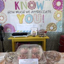 Gluten Free Creations Bakery - Almond Matcha Donut + Simply Vanilla Cupcakes + Simply Salted GF/Vegan Pretzel