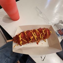 Cheetos & All Mozzarella and a strawberry lemonade slush Cheetos & All Mozzarella and a strawberry lemonade slush