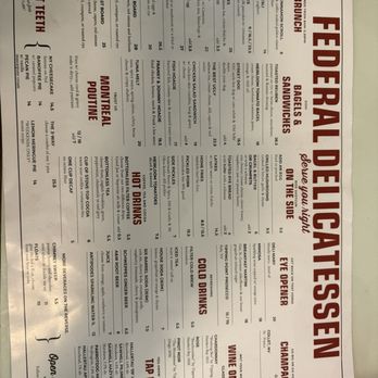 Federal Delicatessen - Menu - American Near Me - Auckland, AUK Federal Delicatessen - Menu - American Near Me - Auckland, AUK