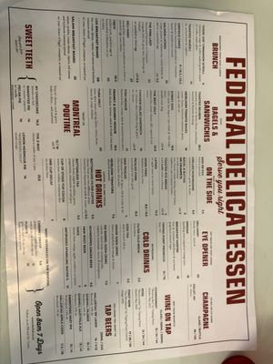 Menu photo 2 Federal Delicatessen Auckland, AUK Menu photo 2 Federal Delicatessen Auckland, AUK