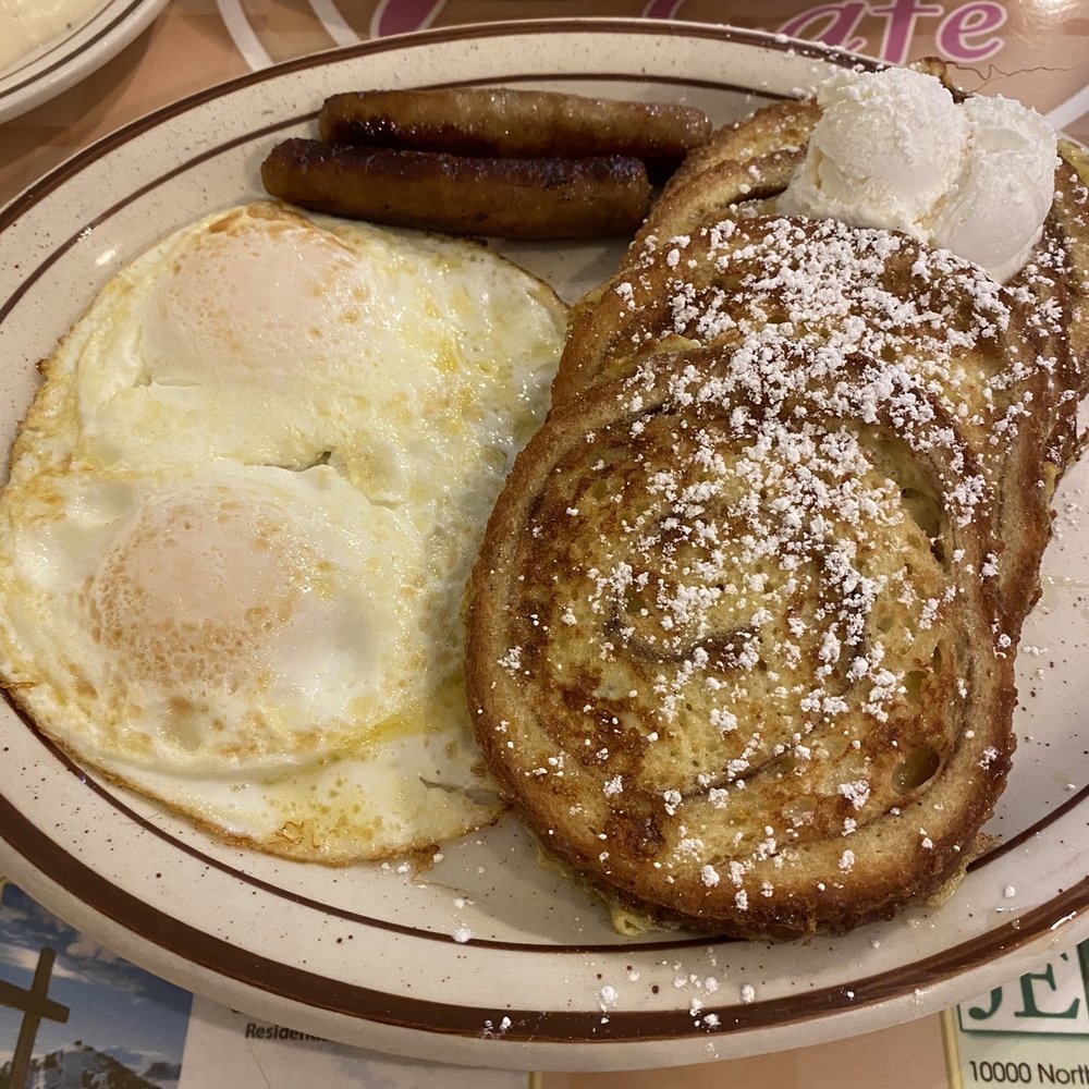 Judy's Cafe - Homestyle Cinnamon French Toast Combo - American Near Me - Garland, Texas Judy's Cafe - Homestyle Cinnamon French Toast Combo - American Near Me - Garland, Texas