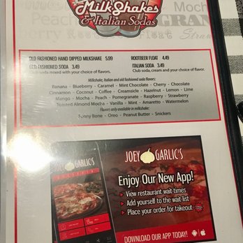 Joey Garlic's - Menu is awesome! - Italian Near Me - Manchester, Connecticut Joey Garlic's - Menu is awesome! - Italian Near Me - Manchester, Connecticut