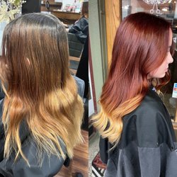 Do Or Dye Salon - Multi tonal red to blonde ombre'