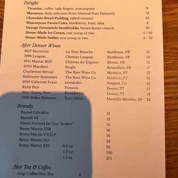 The Establishment - Dessert and after dinner drink menu - Seafood Near Me - Charleston, South Carolina The Establishment - Dessert and after dinner drink menu - Seafood Near Me - Charleston, South Carolina