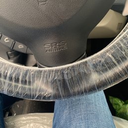 They put nice plastic down to protect my wheel and seat. They put nice plastic down to protect my wheel and seat.