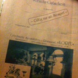 Gaststätte Korfu - Verzehrgutschein, gültig nur mit Stempel