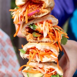 Inside of South Seas Sardine Banh Mi ($7.50, top) and District 3 Classic Combo Banh Mi ($8.25, bottom)