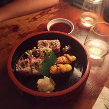 Sagami - Unagi tobako maki roll and uni (sea urchin) w/ quail egg yolk, da bomb! - Japanese Near Me - Collingswood, New Jersey Sagami - Unagi tobako maki roll and uni (sea urchin) w/ quail egg yolk, da bomb! - Japanese Near Me - Collingswood, New Jersey