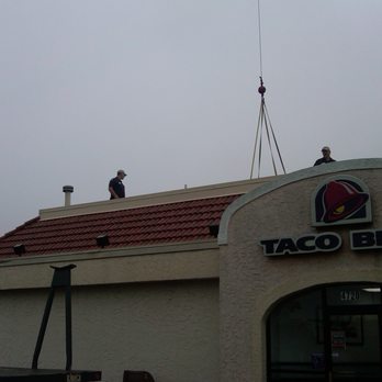 Complete Heating & Cooling - RTU being hoisted from roof with 20 ton crane. - Heating & Air Conditioning/HVAC Near Me - Fredericksburg, Virginia