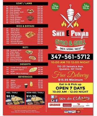 Menu photo 1 Sher E Punjab Gyro & Grill Queens, NY