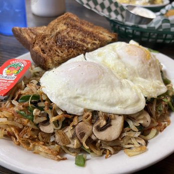The Pine Cone - Veggie hash with rye and 2 over-easy eggs - Breakfast & Brunch Near Me - University Place, Washington The Pine Cone - Veggie hash with rye and 2 over-easy eggs - Breakfast & Brunch Near Me - University Place, Washington