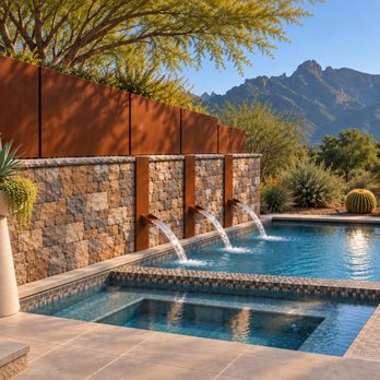 Opuntia Garden Studios - Rendering for new pool and retaining wall - Gardeners Near Me - Tucson, Arizona Opuntia Garden Studios - Rendering for new pool and retaining wall - Gardeners Near Me - Tucson, Arizona