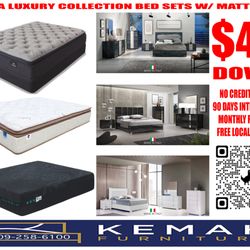 Kemah Furniture Outlet - The Italia Luxury Collection is amazing in terms of both style & quality! Pair it with a great mattress for only $40 down! 409-258-6100 now.