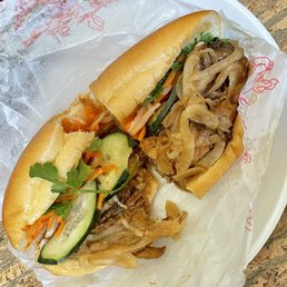 Bahn Mi Boys - Grilled Lemongrass Chicken (Ga Nuong) Vietnamese Bahn Mi Sandwich.