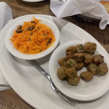 Lizard's Thicket - Carrot & raisin salad and fried okra - Southern Near Me - Columbia, South Carolina